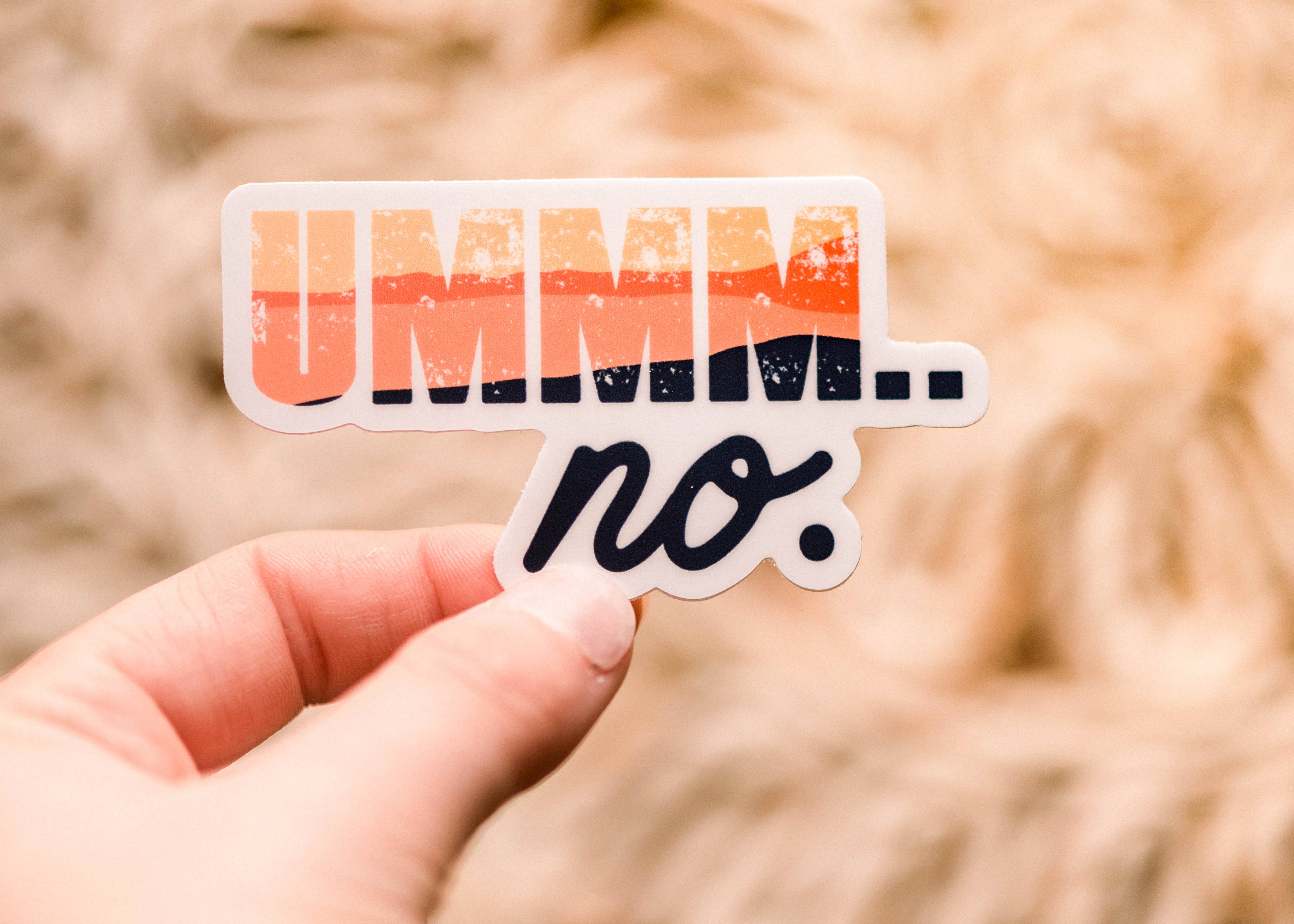 Savannah and James Co - Ummm No…. Retro Vinyl Sticker, 3x3 in
